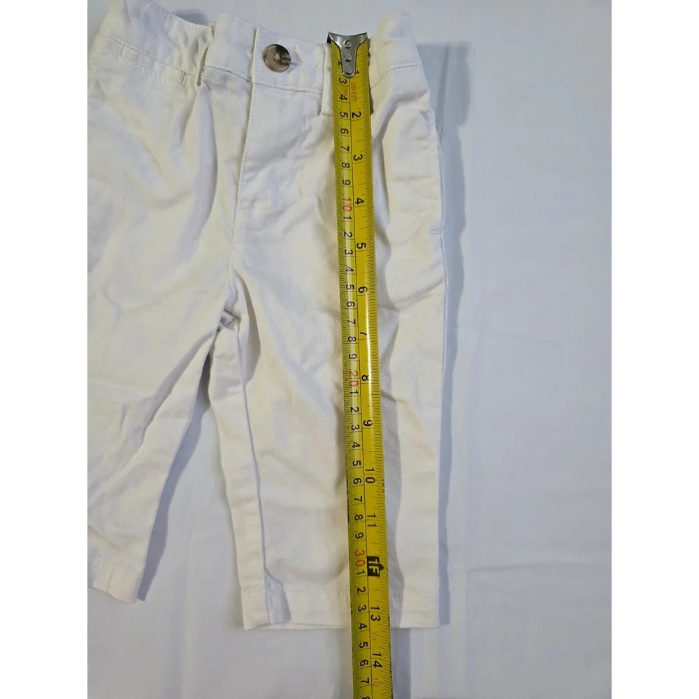 Ralph Lauren Baby Boys Cream White Chino Pants Size 6M Elastic Waist Trousers